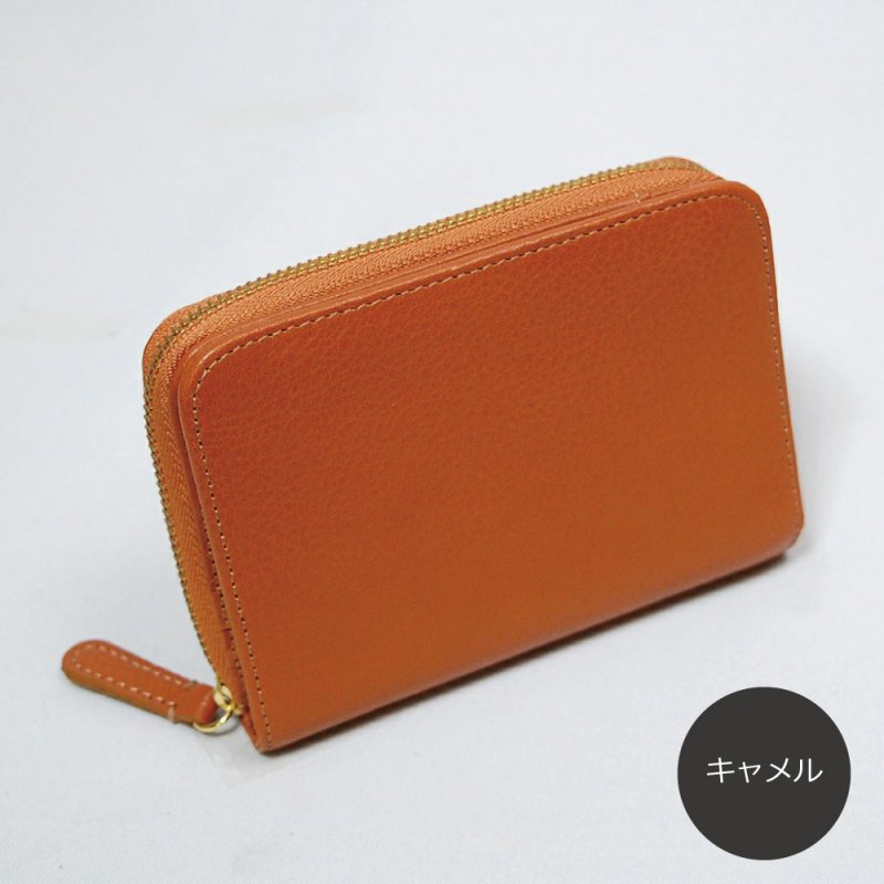 画像3: オリーブレザー ラウンドファスナー短財布 (3)