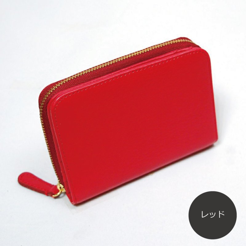 画像6: オリーブレザー ラウンドファスナー短財布 (6)