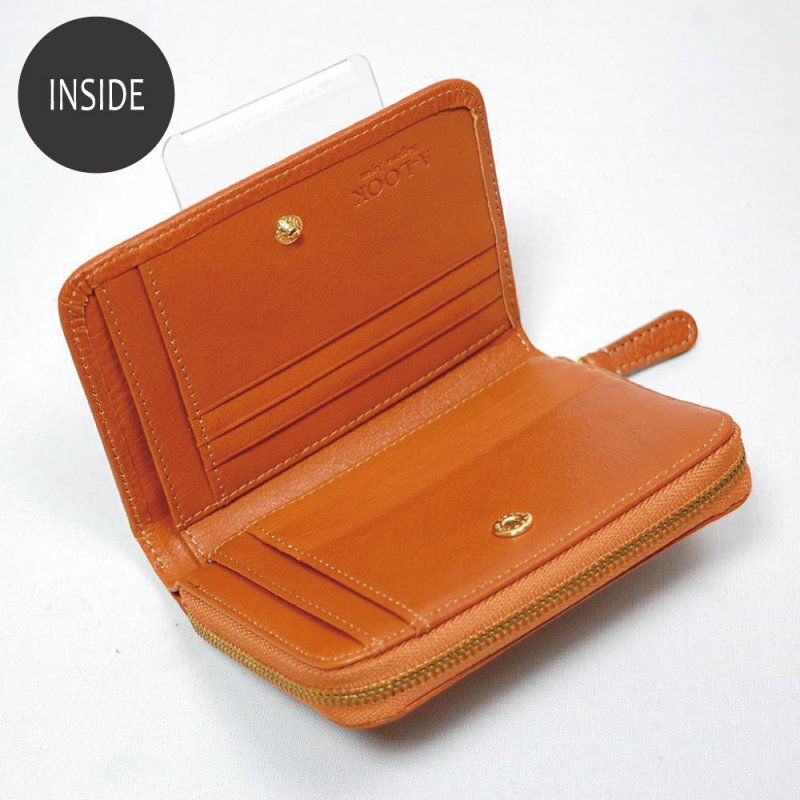 画像9: オリーブレザー ラウンドファスナー短財布 (9)