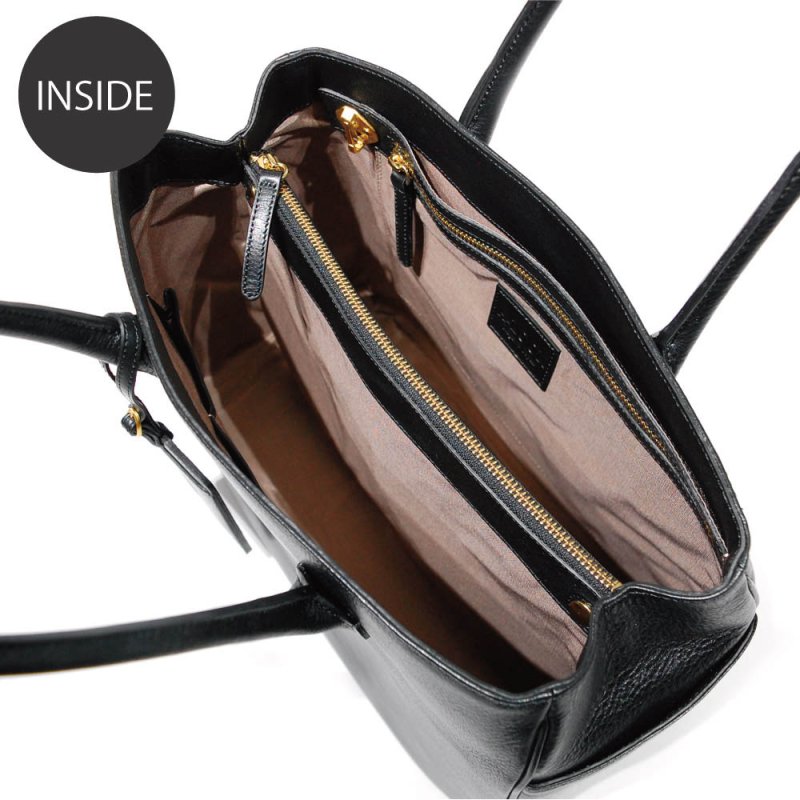 画像4: オリーブレザー トートバッグ (4)