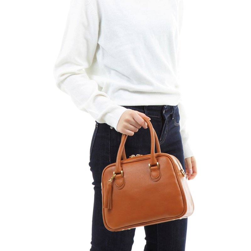 画像13: オリーブレザー 2wayミニボストンバッグ（ショルダー&手提げ） (13)