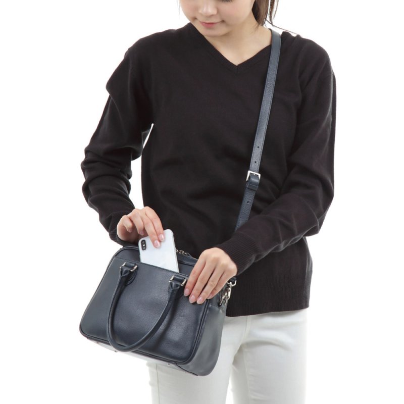 画像17: オリーブレザー 2wayミニボストンバッグ（ショルダー&手提げ） (17)