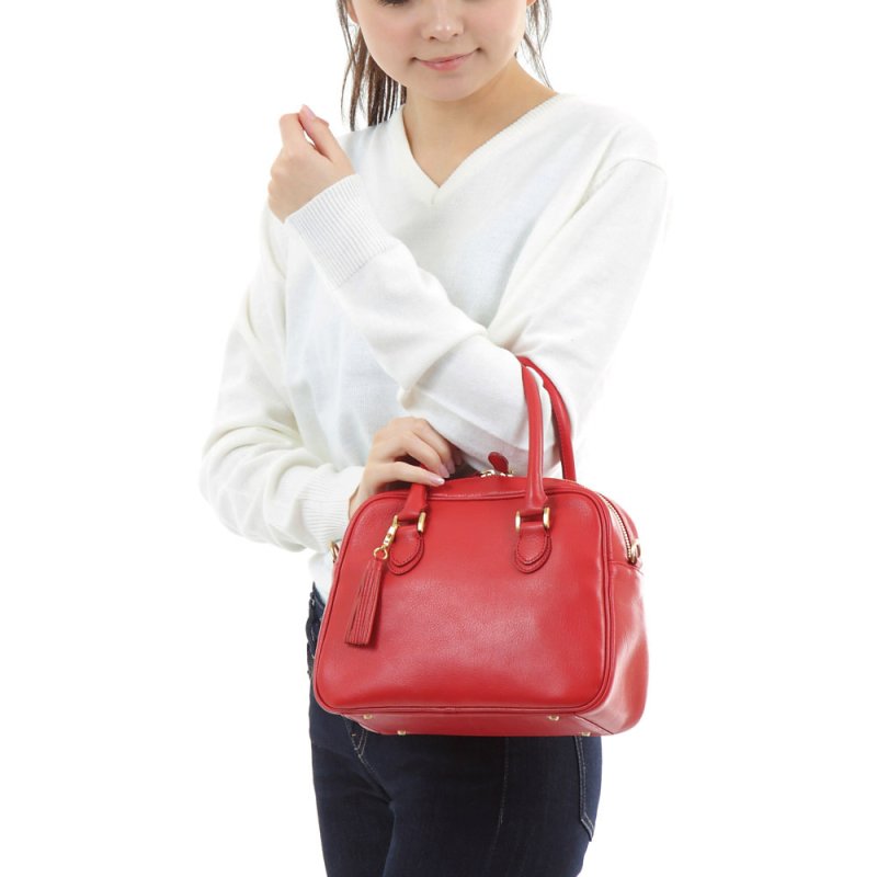 画像21: オリーブレザー 2wayミニボストンバッグ（ショルダー&手提げ） (21)