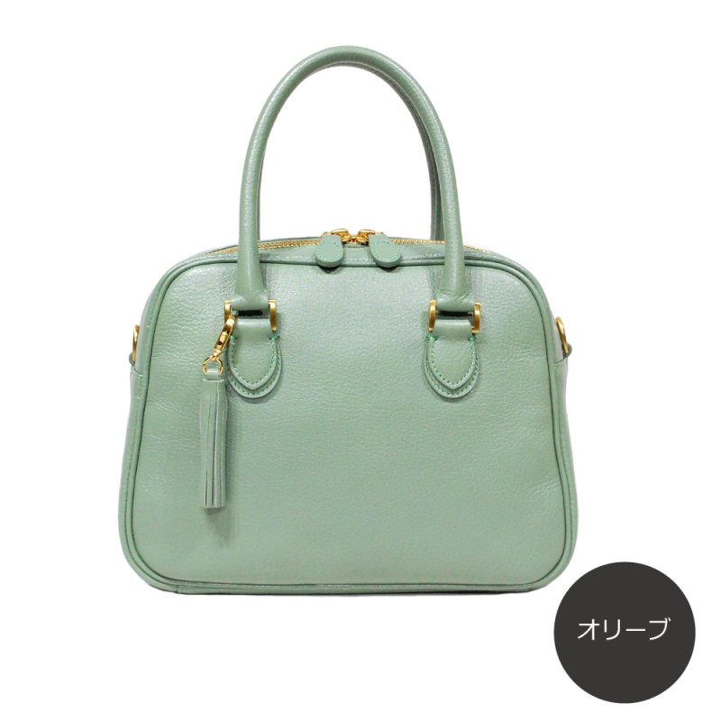 画像18: オリーブレザー 2wayミニボストンバッグ（ショルダー&手提げ） (18)