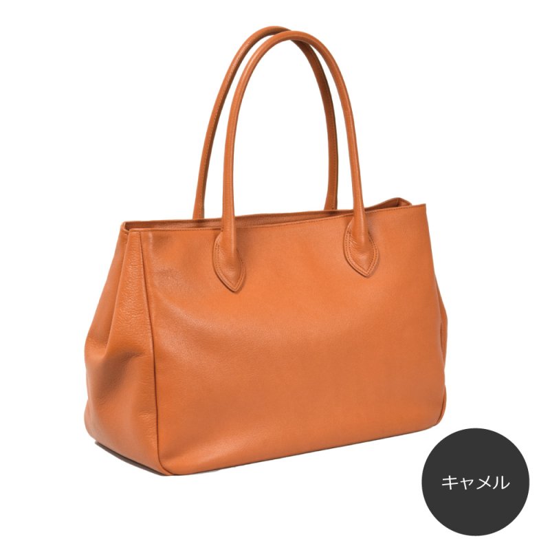 画像9: オリーブレザー 横型ラージトートバッグ (9)