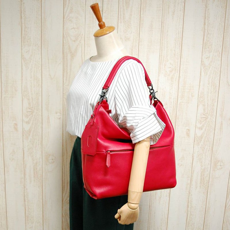 画像10: オリーブレザー 2wayラージショルダー (10)