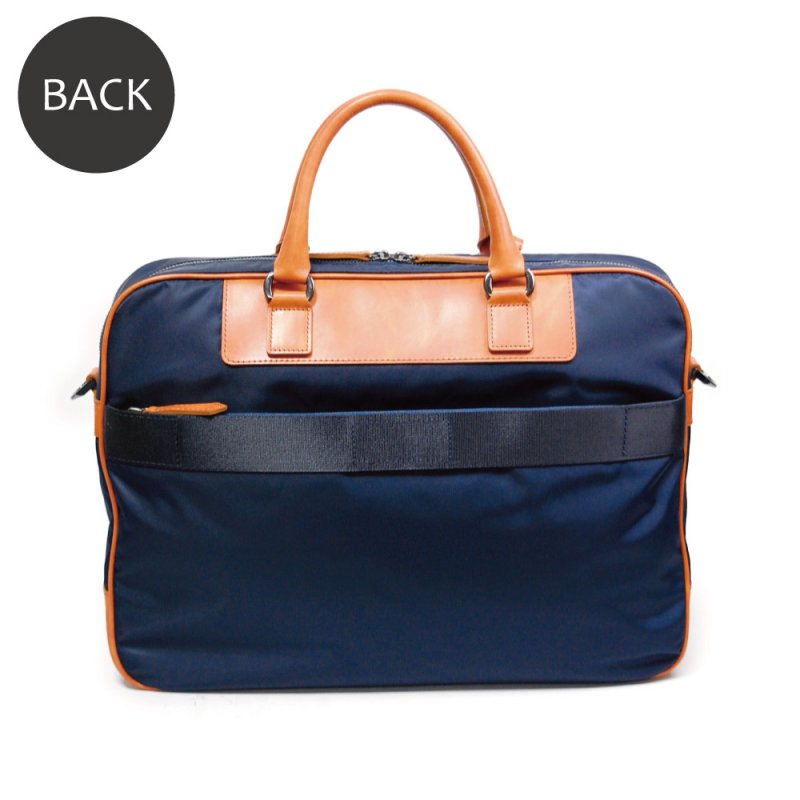 画像2: ムラ染めオリーブレザー×ナイロン 2wayブリーフケース (2)