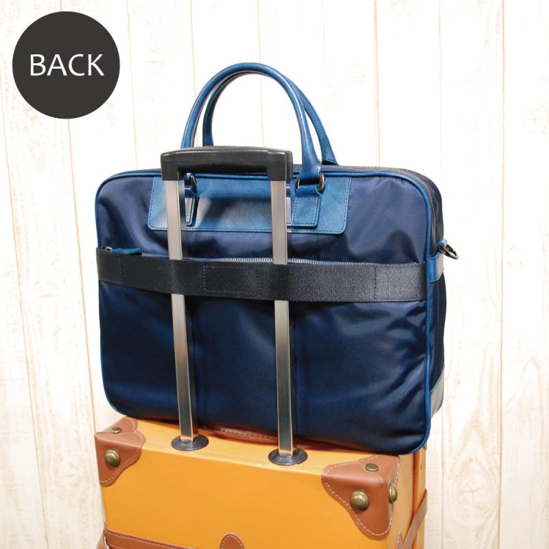 画像3: ムラ染めオリーブレザー×ナイロン 2wayブリーフケース (3)