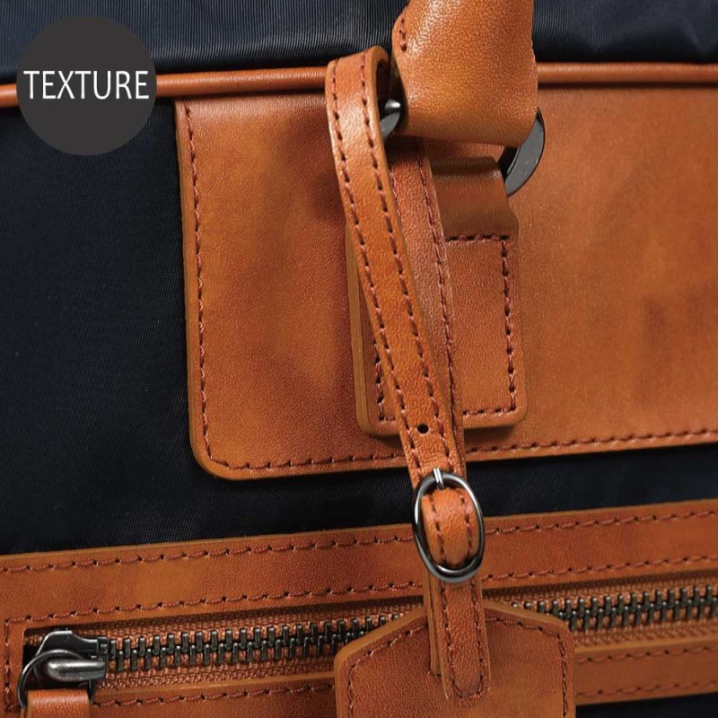 画像8: ムラ染めオリーブレザー×ナイロン 2wayブリーフケース (8)