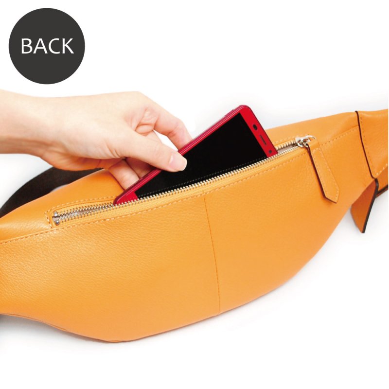 画像12: オリーブレザー 三日月型ボディバッグ (12)