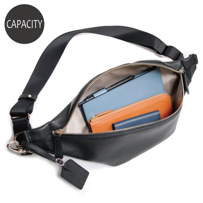 画像15: オリーブレザー 三日月型ボディバッグ (15)