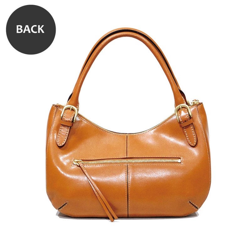 画像2: オイルアップレザー ラウンドトップハンドバッグ (2)