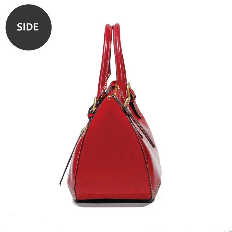 画像3: オイルアップレザー ラウンドトップハンドバッグ (3)