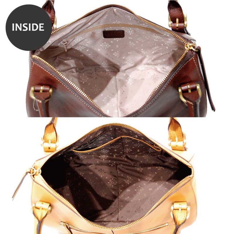 画像5: オイルアップレザー ラウンドトップハンドバッグ (5)