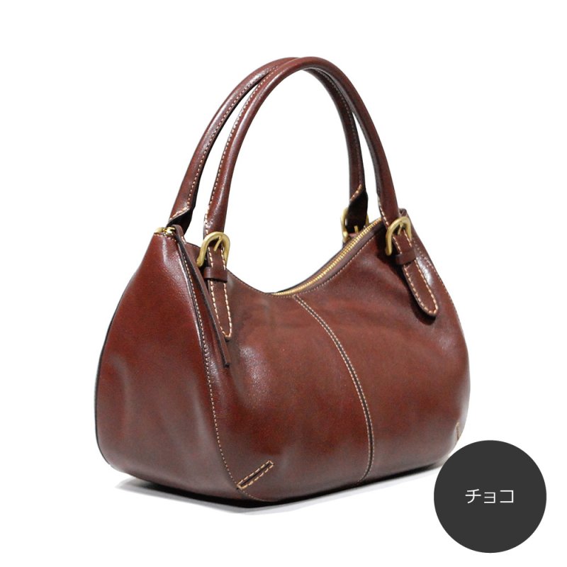 画像9: オイルアップレザー ラウンドトップハンドバッグ (9)