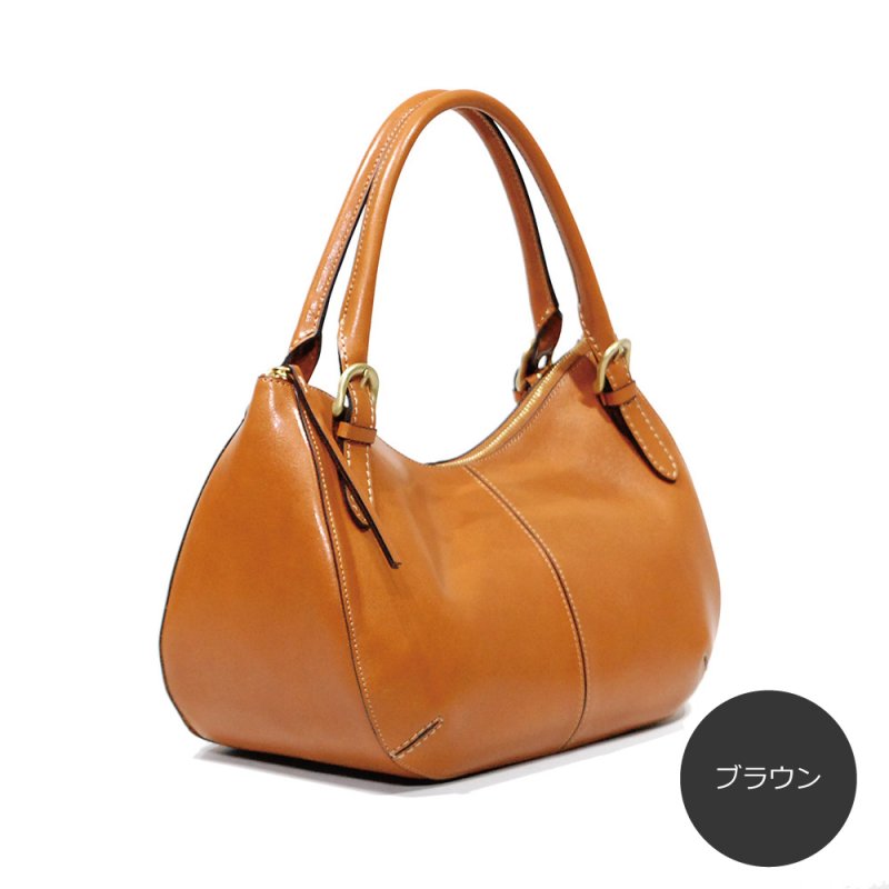 画像7: オイルアップレザー ラウンドトップハンドバッグ (7)