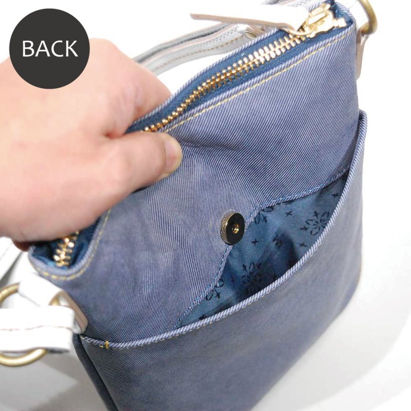 画像6: デニム調レザー バーチカルポシェット (6)