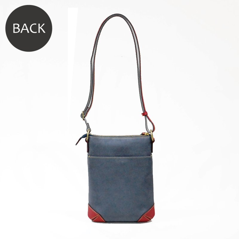 画像5: デニム調レザー バーチカルポシェット (5)