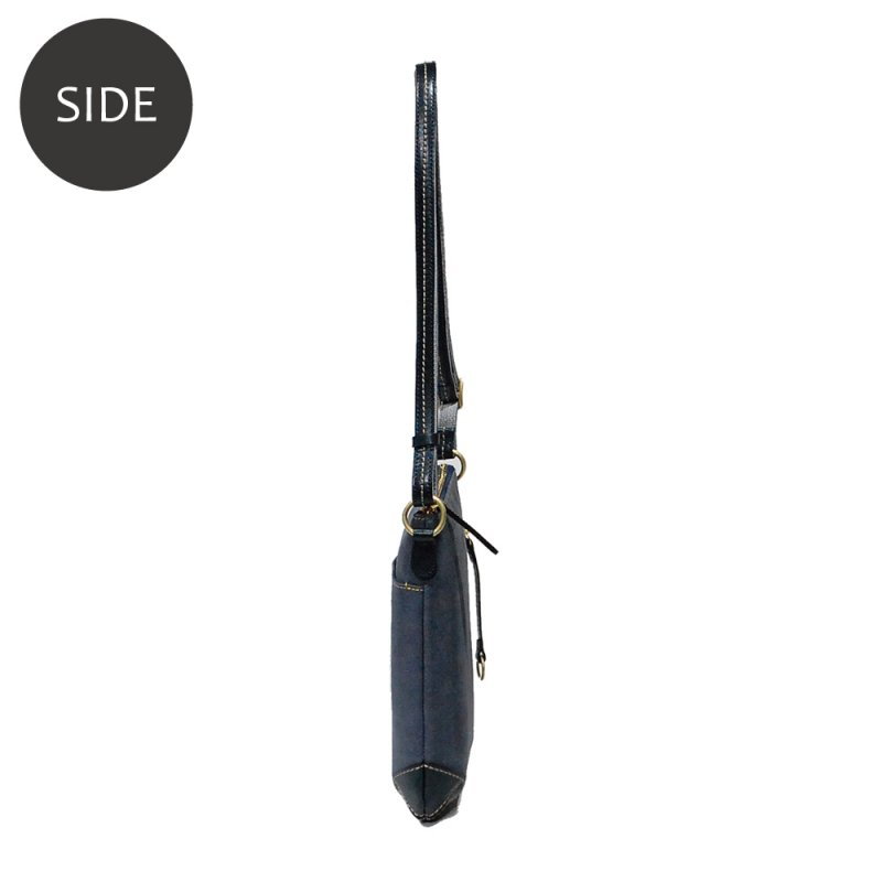 画像7: デニム調レザー バーチカルポシェット (7)