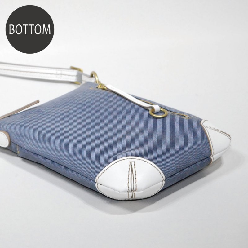 画像8: デニム調レザー バーチカルポシェット (8)