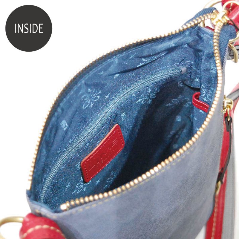 画像9: デニム調レザー バーチカルポシェット (9)