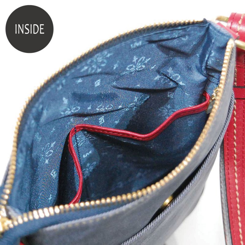 画像10: デニム調レザー バーチカルポシェット (10)