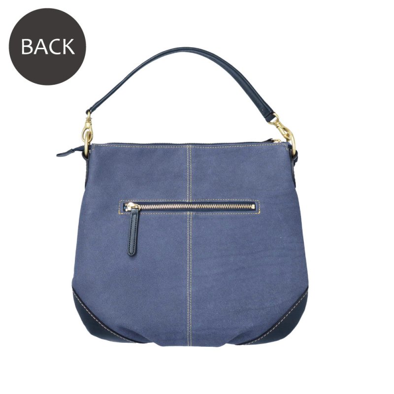 画像2: デニム調レザー 2wayスレンダーショルダーバッグ (2)