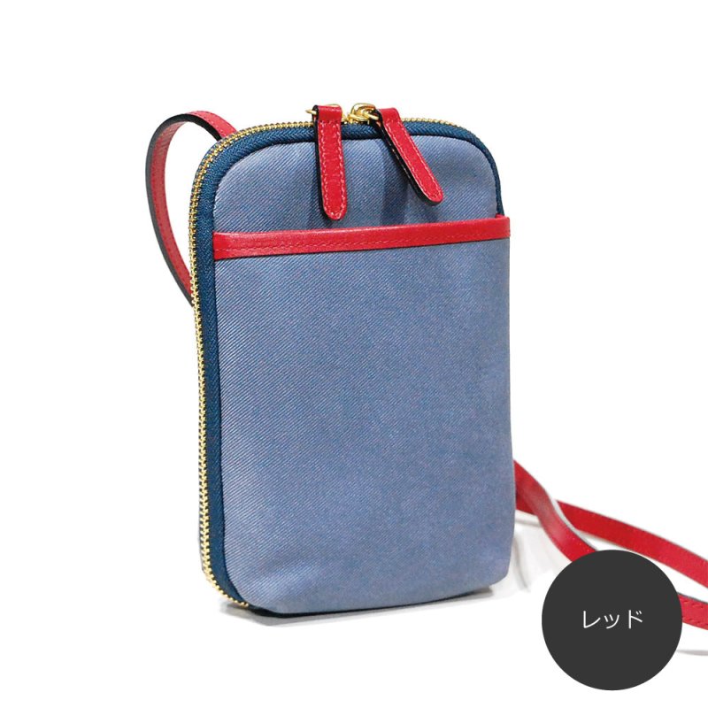 画像10: デニム調レザー お財布機能付きスマホショルダー (10)