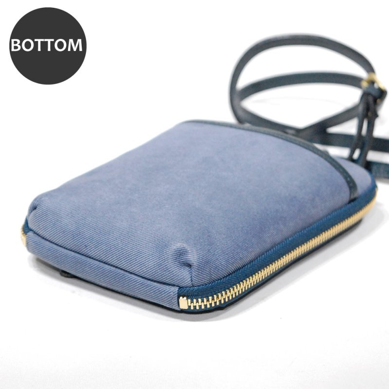 画像4: デニム調レザー お財布機能付きスマホショルダー (4)