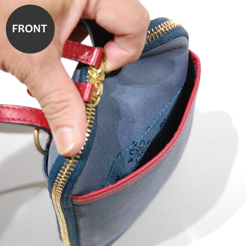 画像5: デニム調レザー お財布機能付きスマホショルダー (5)