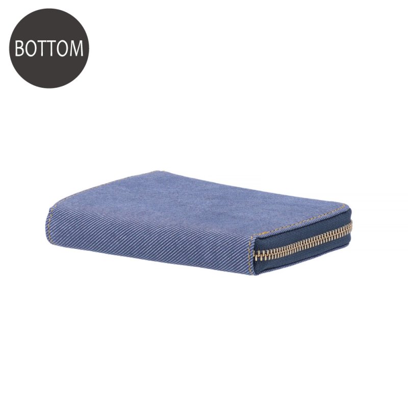 画像3: デニム調レザー L字ファスナー短財布 (3)