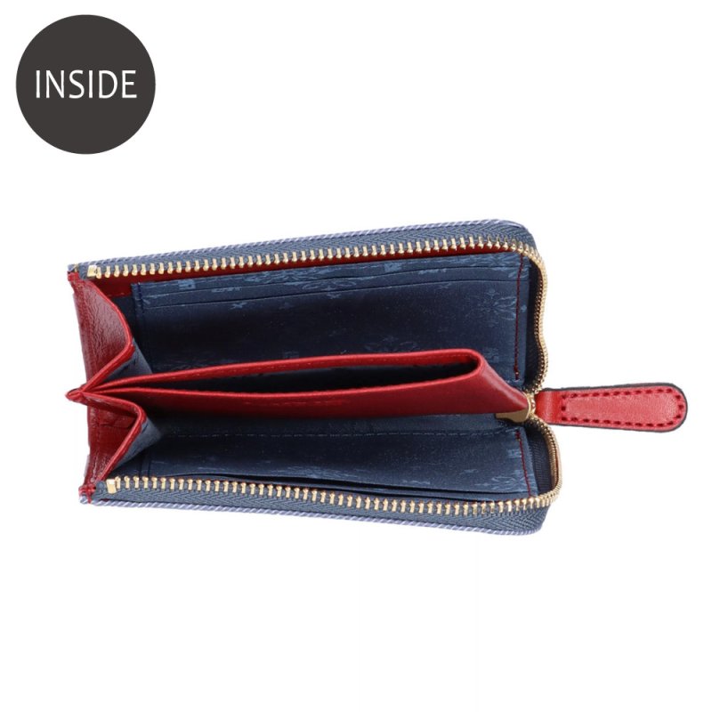 画像4: デニム調レザー L字ファスナー短財布 (4)