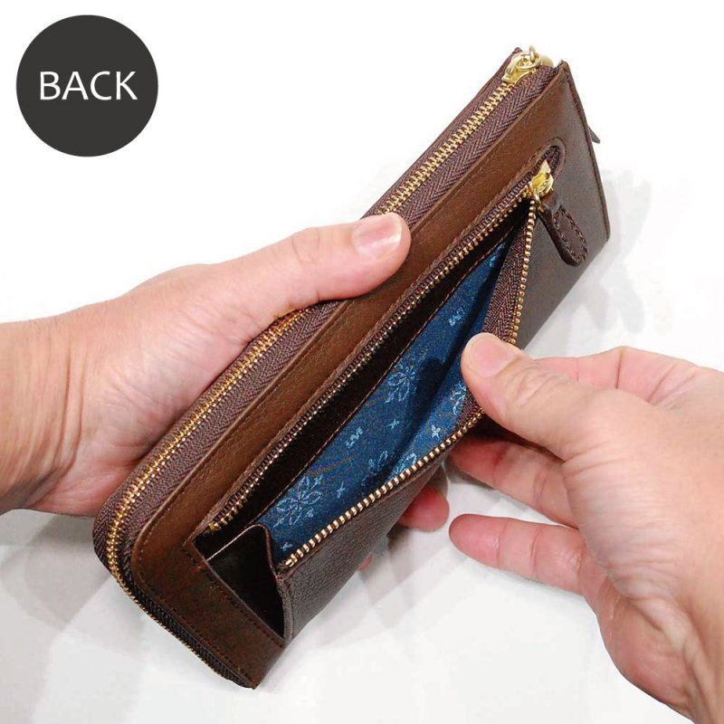 画像9: 手袋用ソフトレザーで作った L字ファスナー長財布 (9)