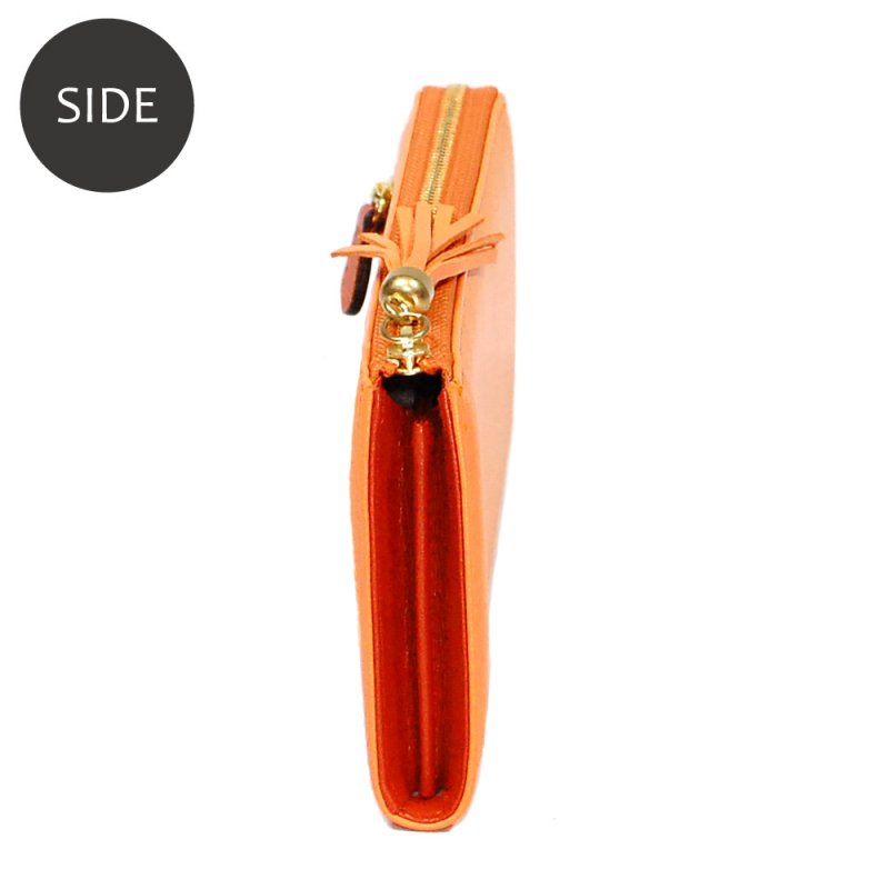 画像3: 手袋用ソフトレザーで作った L字ファスナー長財布 (3)