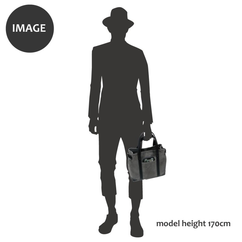 画像12: デニム調レザー モンクストラップ カートバッグ (12)