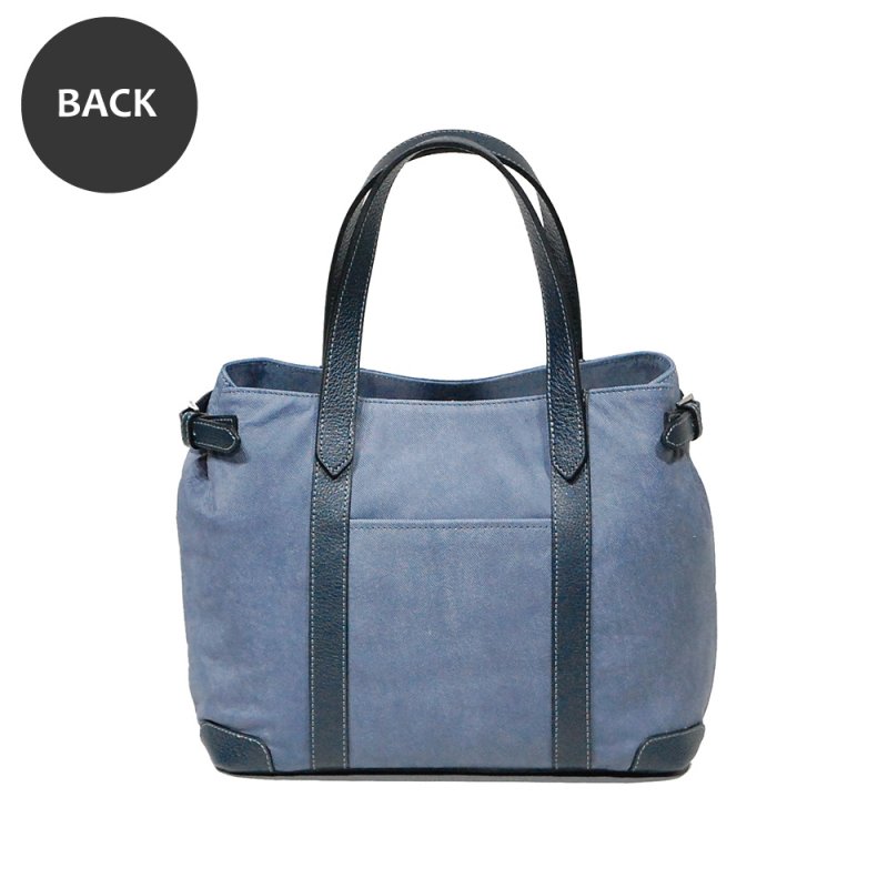 画像2: デニム調レザー モンクストラップ カートバッグ (2)