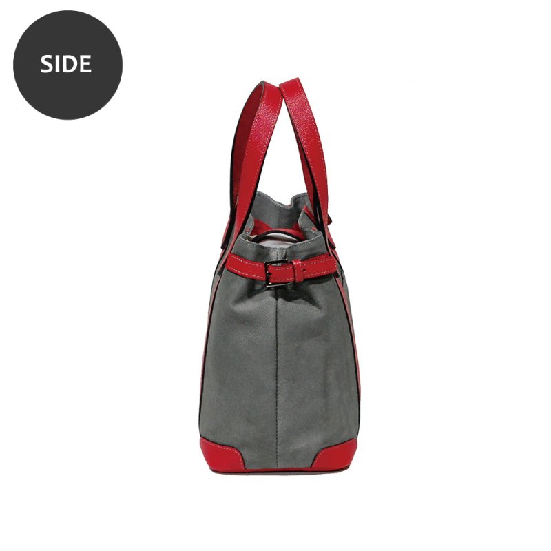 画像3: デニム調レザー モンクストラップ カートバッグ (3)