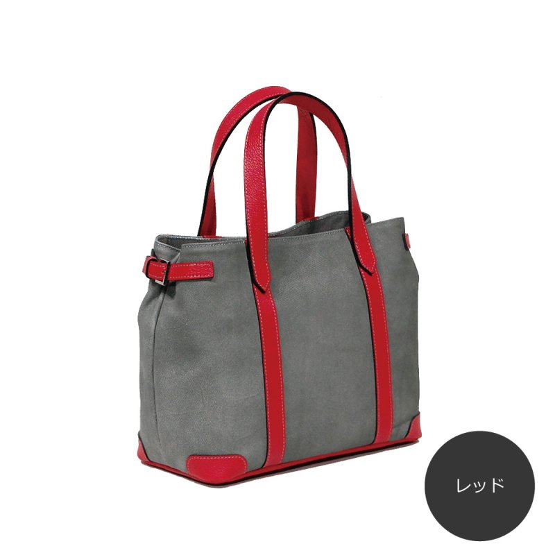 画像7: デニム調レザー モンクストラップ カートバッグ (7)