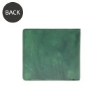 画像2: ムラ染めオリーブレザー 2つ折り財布 (2)