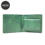 画像4: ムラ染めオリーブレザー 2つ折り財布 (4)