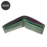 画像6: ムラ染めオリーブレザー 2つ折り財布 (6)