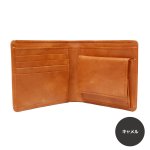 画像10: ムラ染めオリーブレザー 2つ折り財布 (10)