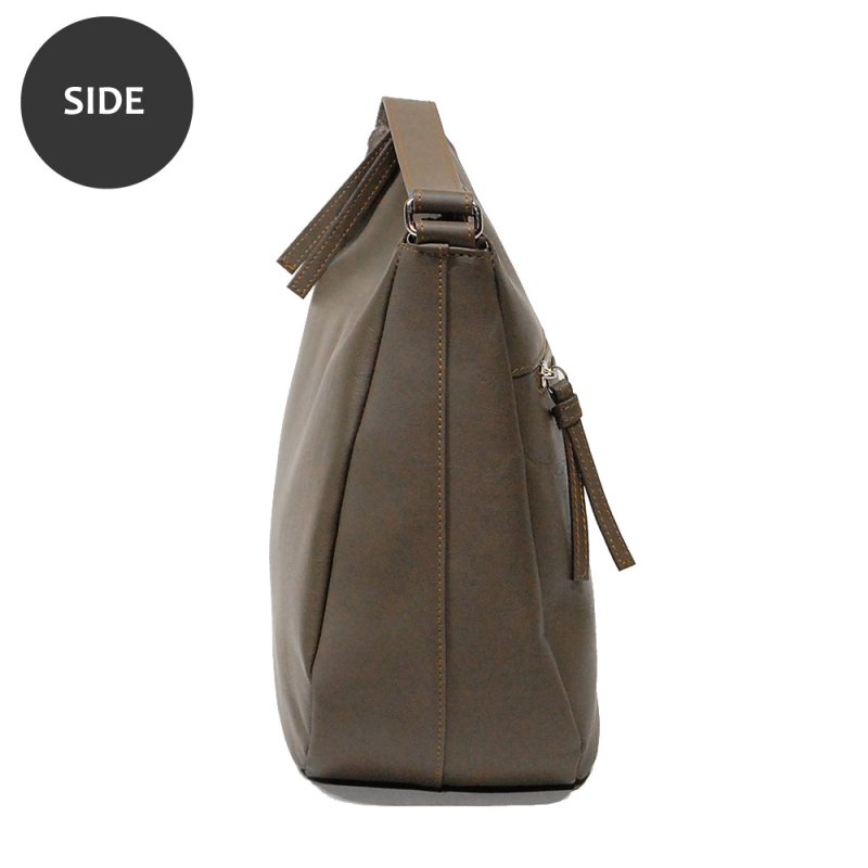 画像3: 【直営店限定】超撥水・超軽量レザーの大きめショルダーバッグ (3)