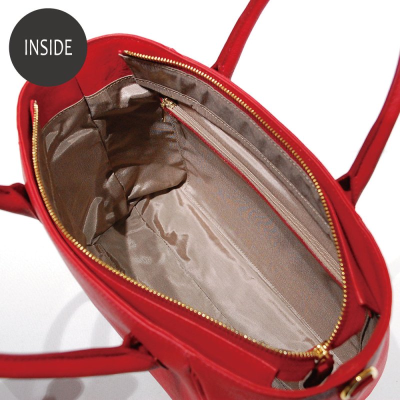 画像15: オリーブレザー　2wayハンドバッグ (15)