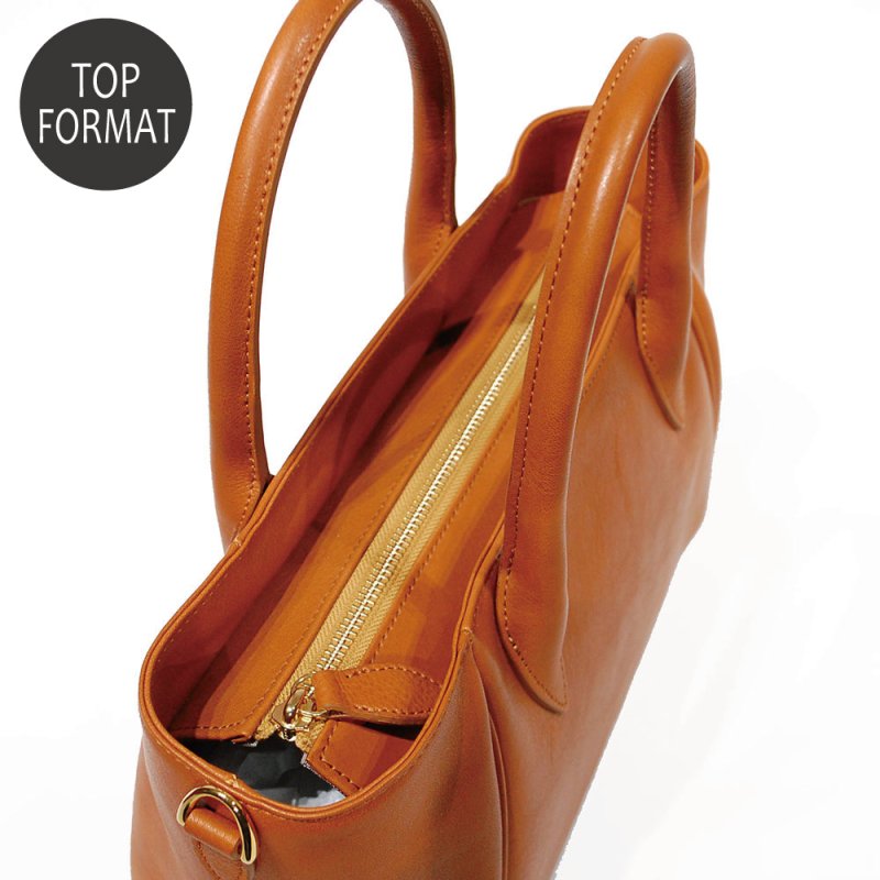 画像9: オリーブレザー　2wayハンドバッグ (9)