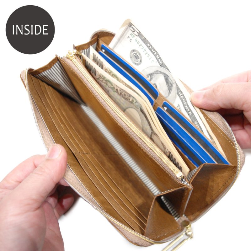 画像16: シームレス ラウンドファスナー長財布 (16)